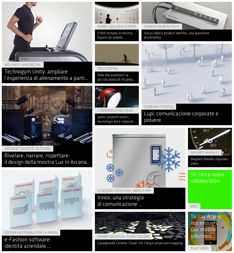 screenshot nuova pagina progetti Studio Visuale